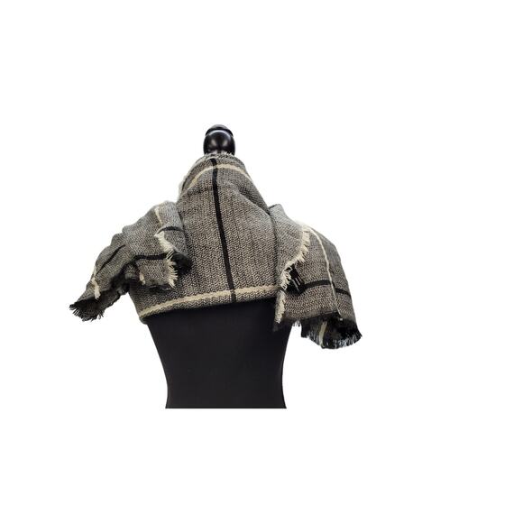 Mixit Oblong Scarf Woman One Size Color Black Windowpane - Picture 3 of 7